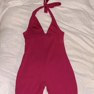 Dark pink halter top jumpsuit size medium